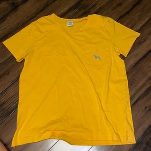 victoria’s secret PINK yellow badazzled shirt